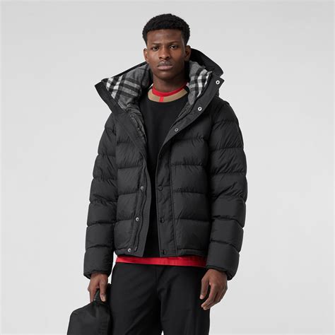 burberry detachable sleeve down filled hooded puffer jacket|Burberry puffer jacket men.